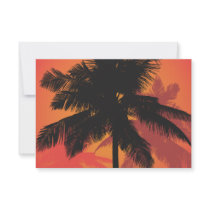 Palm Trees Sunset Silhouettes Personalized Invite