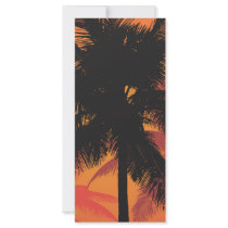 Palm Trees Sunset Silhouettes Full Color Rack Card