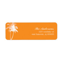 Palm Trees Tropical Beach Wedding Return Address Label