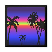 Palm Trees Tropical Sunset Magnet by thehatch Palm Trees Tropical Sunset Magnet