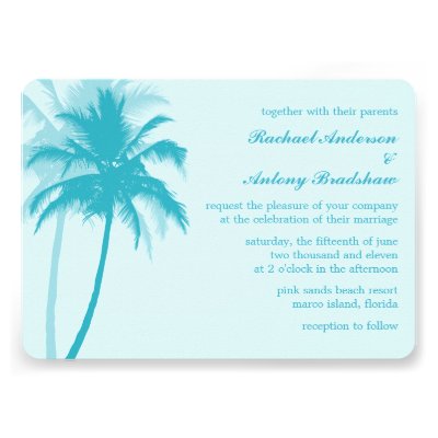 Palm Trees Tropical Wedding Announcement