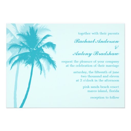 Palm Trees Tropical Wedding Announcement
