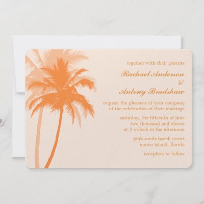 Palm Trees Tropical Wedding invitations