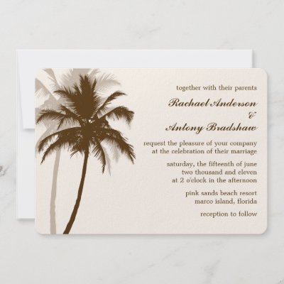 Palm Trees Tropical Wedding Custom Announcement