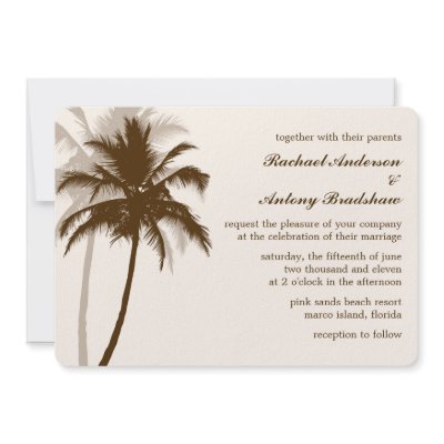 Palm Trees Tropical Wedding Custom Announcement