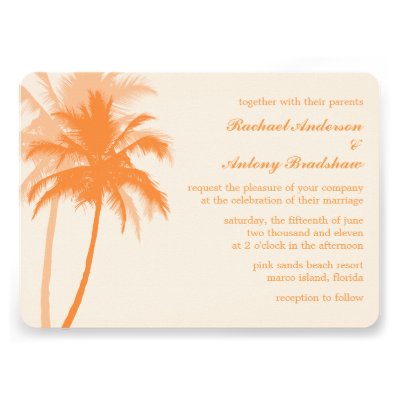 Palm Trees Tropical Wedding Invitations
