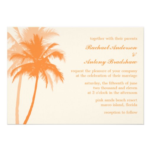 Palm Trees Tropical Wedding Invitations