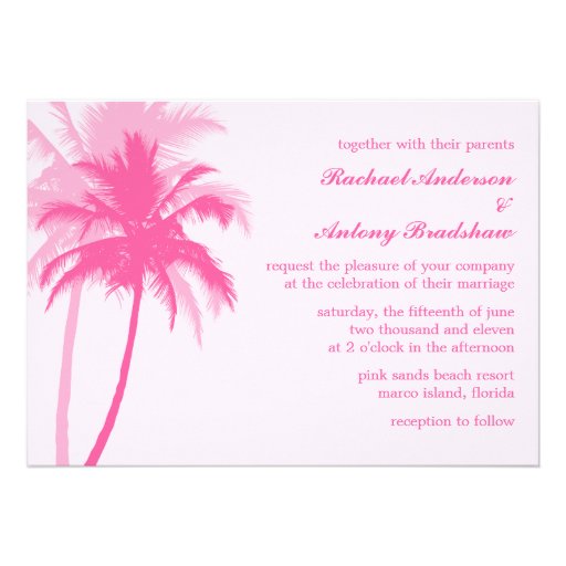 Palm Trees Tropical Wedding Invite