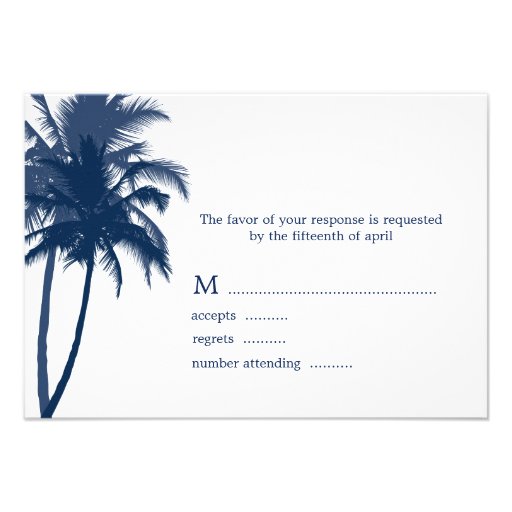 Palm Trees Tropical Wedding Response Cards Personalized Invite