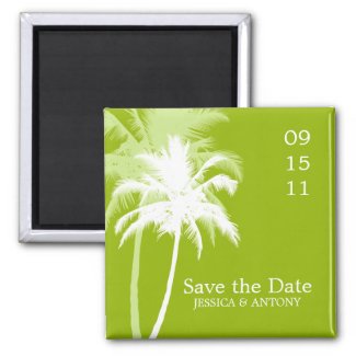 Palm Trees Tropical Wedding Save the Date or Favor magnet