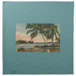 palm trees vintage printed napkin 