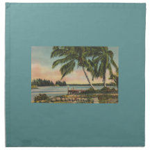 palm trees vintage printed napkin 