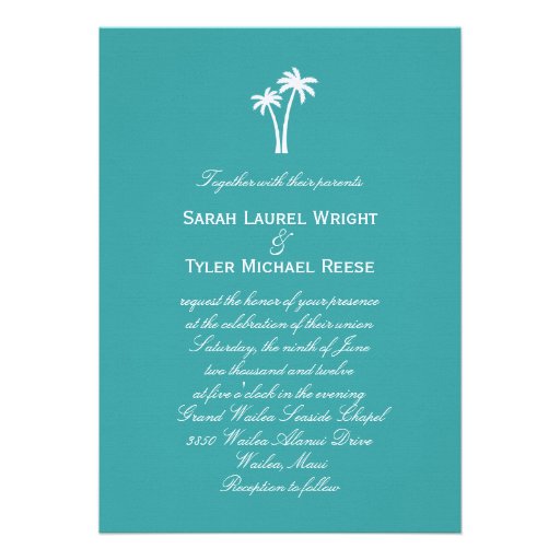 Palm Trees Wedding Invitation