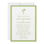 Palm Trees Wedding Invitation - Lime Border