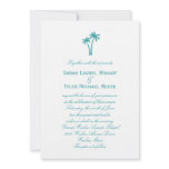 Palm Trees Wedding Invitation - White/Aqua
