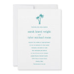 Palm Trees Wedding Invitation - White/Aqua