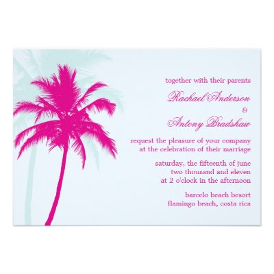 Palm Trees Wedding Personalized Announcement