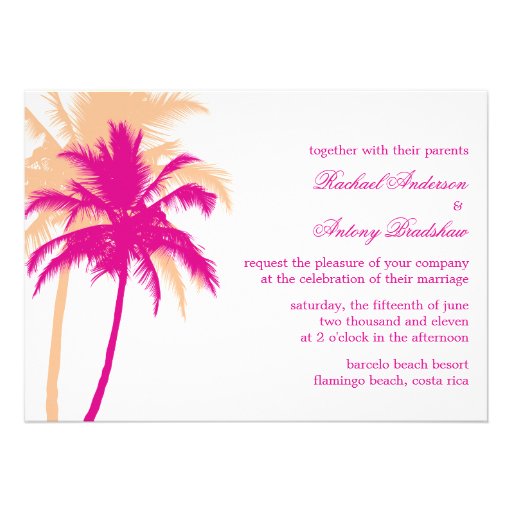 Palm Trees Wedding Personalized Invite