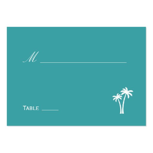 Palm Trees Wedding Place Card Business Card (front side)