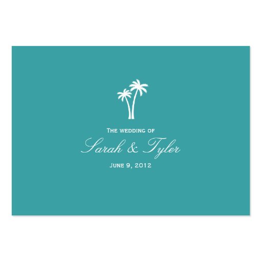 Palm Trees Wedding Place Card Business Card (back side)