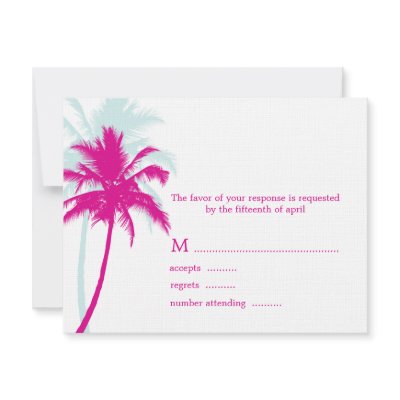 Palm Trees Wedding Response Cards Invitations