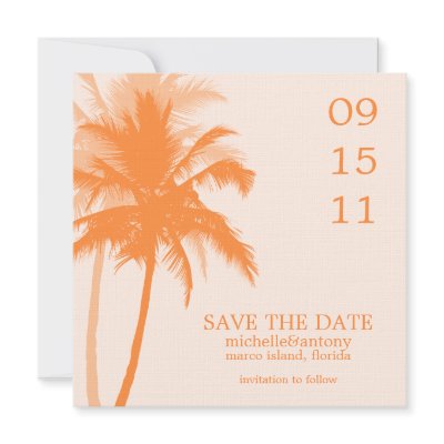 Palm Trees Wedding Save the Date Invitations