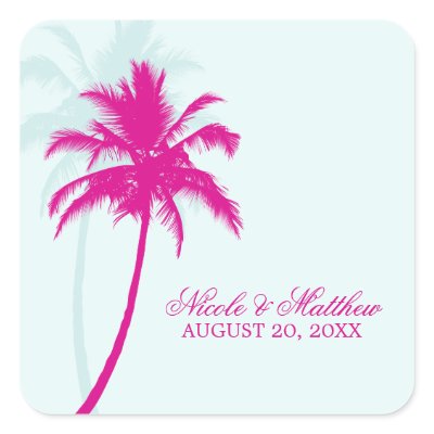 Palm Trees Wedding stickers