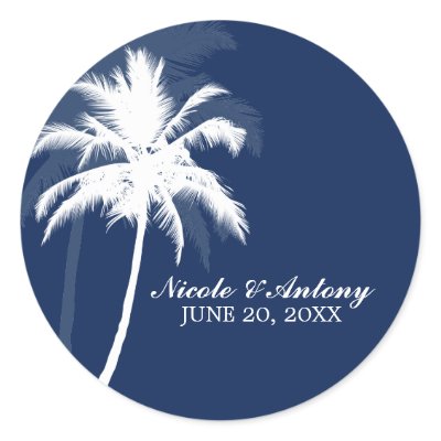 Palm Trees Wedding Stickers