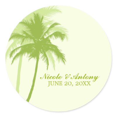 Palm Trees Wedding Sticker