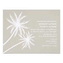 Palm Trees Wedding - Together With Families Custom Invitations
