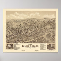 Palmer, MA Panoramic Map - 1879 Posters