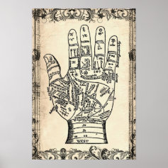 Palmistry Fortune Teller Hand Poster Print