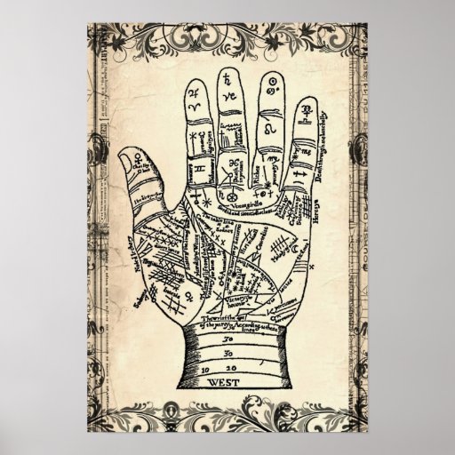 Palmistry Fortune Teller Hand Poster Print | Zazzle