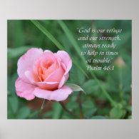 Palms 46:1 Rose Encouragement Poster