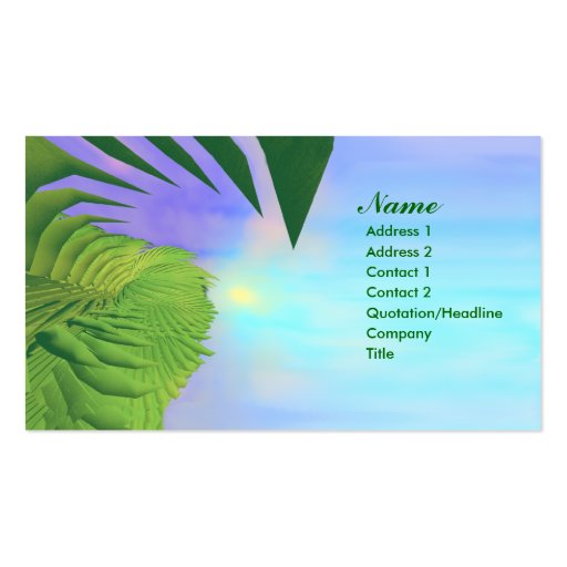 Palms Above - Business Business Card (front side)