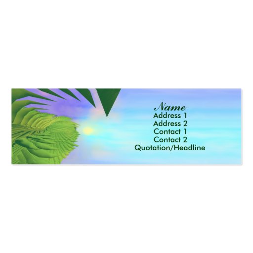 Palms Above - Skinny Business Card Templates (front side)