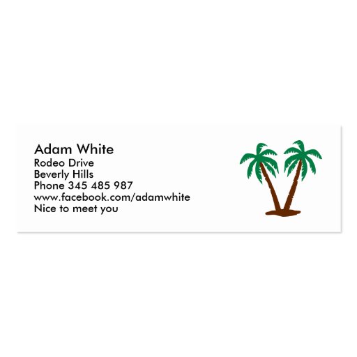 Palms Business Cards (front side)