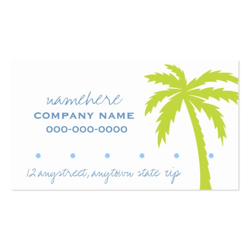 Palms & Dots Profile Card Business Card Template