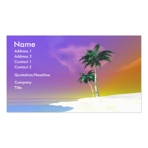 Palms on White - Business Business Card (front side)