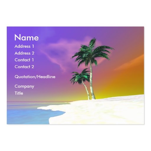 Palms on White - Chubby Business Card Template