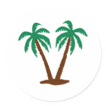 Palms Round Sticker