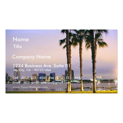 Palms Trees On Piers Business Card Template (front side)