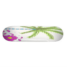 Palmtrees & Flowers Skateboard Deck