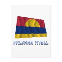 Palmyra Atoll Waving Flag with Name Post Cards