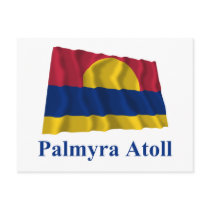 Palmyra Atoll Waving Flag with Name Postcard
