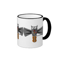 Palo de vampiro lindo que toca el violín taza de café