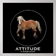 Palomino Belgian Draft Horse ATTITUDE Poster