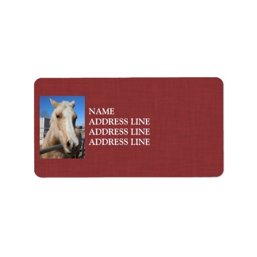 Palomino Brick Red Background - Western Custom Address Labels