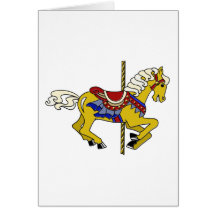 Palomino Carousel Horse Greeting Cards
