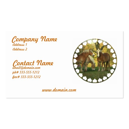 Palomino Draft Horses Business Card
